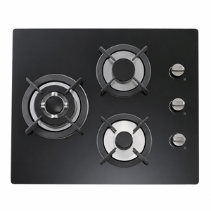 Piano Cottura a Gas Incasso a 3 Fuochi con Protezione Termoelettrica Antifiamma, Supporto per Pentole in Smalto, Logo Personalizzabile - Product Image 2
