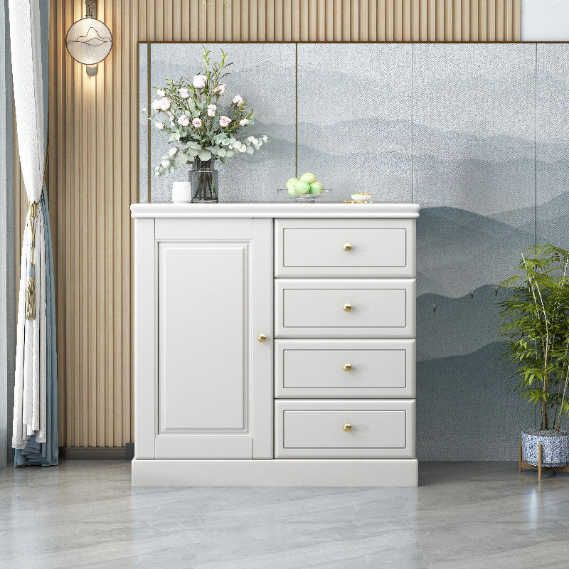 Une porte et quatre tiroirs [blanc ivoire]