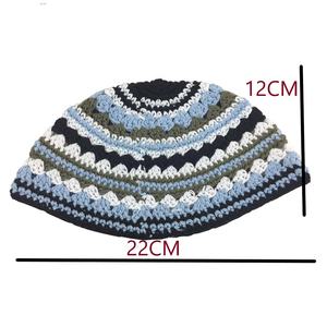 Kippa en coton 100% crochetée à la main, 22 cm, pour hommes et enfants - Product Image 2