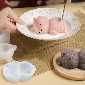 Molde de Silicona 3D de Oso Dormido Tangchu para Fondant, Mousse, Helado y Pastel de Chocolate - Ecológico para Hornear y Hacer Manualidades - Product Image 1