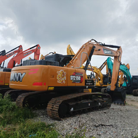 Excavatrice sur chenilles d'occasion Sany SY215C de 21 tonnes, haute performance, sans fuite d'huile, avec cabine climatisée, à vendre