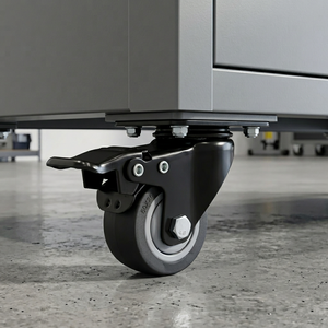 Roda <span class=keywords><strong>Caster</strong></span> TPR 2 Inci Ringan dengan Rem, Beban 45kg, Rumah Pelat Baja, <span class=keywords><strong>Caster</strong></span> Kecil 1 Inci untuk Troli Furnitur - Product Image 2