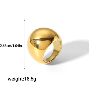 แหวนเกลียวเรขาคณิต ทอง 18K สแตนเลสสตีล ของขวัญเครื่องประดับแฟชั่นสำหรับผู้หญิง - Product Image 4