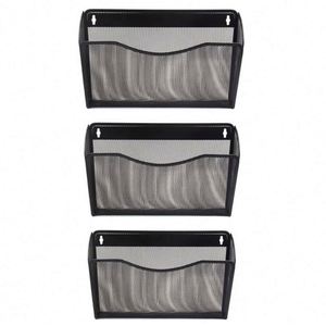 Customized Office and Home Mesh Wall Mounted <b>File</b> Holder Metal Hanging Vertical Wall <b>File</b> Pocket Organizer - Product Image 2