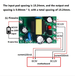 XH-M299 interruptor módulo de alimentação AC-DC isolamento placa PCB entrada 110-220V saída 12V0.5A + 5V - Product Image 6