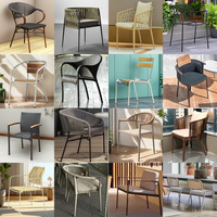 Meubles de salle à manger d'extérieur Chaises en rotin en métal pour hôtels B & B Balcons de cour Loisirs-pour hôtels B & B Usage domestique
