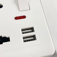 Single 5 Pin Wall Socket Design nach britischem/US/EU-Standard Eingebaute 2 USB-Ladeans chlüsse mit LED-Anzeige