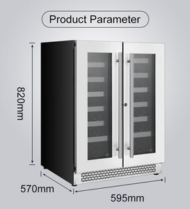 VI46-2D Household Wine and Beer Bar Upright Fridge Door Wine Drink Chiller Stainless Steel Outdoor 60 Nevera Para Drawer Refrige - Product Image 5
