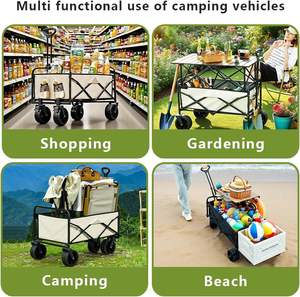 Inklapbare aanhangwagen 180L opvouwbare transportwagen 600D Oxford-stof terreinwielen 400lbs buitengebruik kamperen tuin strand - Product Image 5
