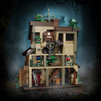 Décoration d'Halloween : Blocs de construction Cabane Fleur Cannibale, Ferme d'horreur avec dents phosphorescentes pour enfants et adultes – Cadeau