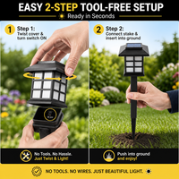 Lampe solaire LED de jardin en forme de maison, pour allée, 3000K, avec capteur de lumière, IP65, pour extérieur, jardin, pelouse, décoration