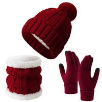 Gorro de Punto para Mujer, Gorro de Invierno con Letras, Gorro de Punto Cálido para Niñas, Conjunto de Gorro y Bufanda de Punto