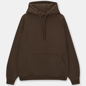 Sweat à capuche oversize pour homme 100 % coton, marron bronze, séchage rapide, polaire thermique, épaules tombantes, impression personnalisée par transfert thermique - Product Image 1
