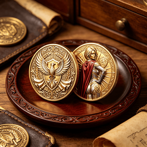 Moneda Conmemorativa con Diseño en Relieve 3D de Águila y Guerrero - Product Image 6