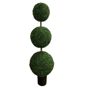 Hochwertige UV-feuerfeste künstliche Topiary Spirale Kunststoff Zeder Zypresse Buchsbaum Kugel Topiary Spiral baum Pflanzen im Freien