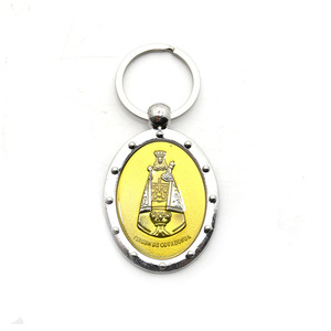 Llavero Religioso Europeo de Aleación de Zinc, Ovalado, con Incrustaciones Doradas en Relieve, Hecho a Mano, para Regalo - Product Image 4