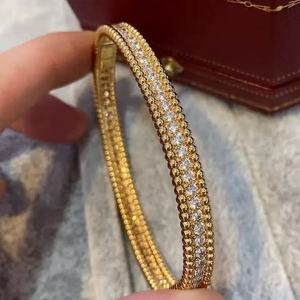 <span class=keywords><strong>Bracelet</strong></span> de luxe unisexe en argent S925 et plaqué or 18 carats avec zircon - Cadeau pour anniversaire de mariage ou fête - Demander le catalogue <span class=keywords><strong>Van</strong></span> <span class=keywords><strong>Cleef</strong></span> - Product Image 5