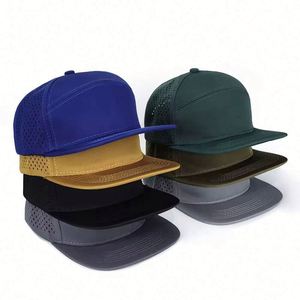 Gorra Snapback de Moda de Secado Rápido, Impermeable, con Orificios Cortados con Láser, Visera Plana, Logotipo Personalizado, 6 Paneles, 100% Malla de Poliéster, Unisex - Product Image 3
