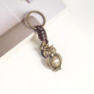 Vintage Antique Zinc Alloy Mixed Animal Vehicle Charms Anti-tarnish Handmade Braided Cowhide Leather <strong>Keychain</strong> Car Motorcycle - Product Image 5