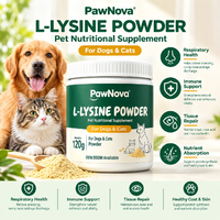 Poudre de L-Lysine OEM ODM pour chats et chiens, soutient la santé respiratoire, complément alimentaire pour animaux de compagnie