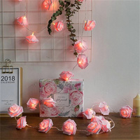 Roses Artificielles Fleurs LED Guirlande Lumineuse pour la Maison Chambre à coucher Nuit Fête de Noël Proposition Anniversaire Décorations de Mariage