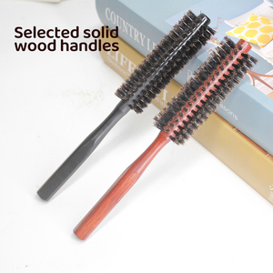 Poils de sanglier <span class=keywords><strong>brosse</strong></span> <span class=keywords><strong>ronde</strong></span> <span class=keywords><strong>cheveux</strong></span> cuir chevelu bambou bois boucles définition coiffure dents fines <span class=keywords><strong>brosse</strong></span> peigne noir aluminium Curl peigne - Product Image 5