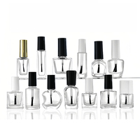 Flacons en verre cylindriques vides pour vernis à ongles, personnalisés et uniques, de 2 ml à 15 ml, avec bouchon à brosse, conçus pour des tailles individuelles