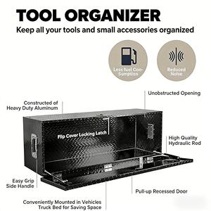 Boîte à outils pour camion en aluminium avec revêtement en poudre, robuste, verrouillable, étanche, résistante à la rouille et à la corrosion, boîte de rangement pour pick-up pour la réparation automobile - Product Image 4
