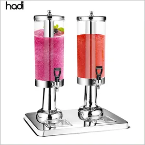 High Quality 304 Stainless Steel Cold Drink Beverage Dispenser Wedding Buffet Catering Soda & Beer Tower 2 Tanks Tableware