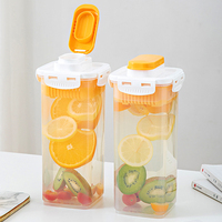 Bouilloire d'été transparente de grande capacité de 1700mL pour eau froide Pot à thé aux fruits résistant aux fuites avec écran filtrant