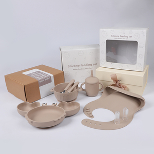 Set de Alimentación para Bebé de Silicona Socan de 8 Piezas con Platos de Succión, Cuenco, Babero y Utensilios Esenciales para Destete Dirigido - Product Image 4