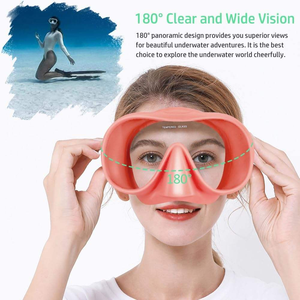 Silicona sin marco impermeable doble lente máscara de esnórquel <span class=keywords><strong>lentes</strong></span> de vidrio templado apnea natación buceo uso adulto - Product Image 2