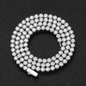 Collier géométrique en moissanite VVS1, réfraction haute définition, certifié GRA, or 18 carats, argent 925, bijoux de luxe personnalisés - Product Image 1