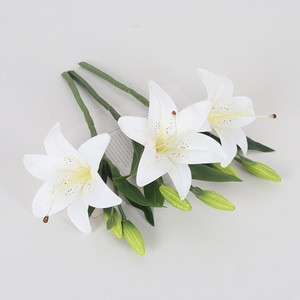 Fleurs de lys artificielles 30cm-100cm en PVC souple pour la décoration de la maison, des mariages et des bureaux, fleurs en vase multicolores JQ10002 - Product Image 4