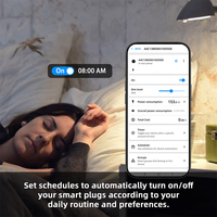 Bilihondim EU Mini variateur d'intensité Zigbee Plug and Play avec compteur de puissance 1 canal compatible avec Google Assistant contrôle sans fil