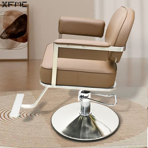XFMC Fauteuil de Barbier Populaire pour Salon de Coiffure, Mobilier de Salon Durable, Fauteuil de Coiffage à <span class=keywords><strong>Selle</strong></span> à Ressorts avec Fonction Pivotante et Réglable en Hauteur - Product Image 1