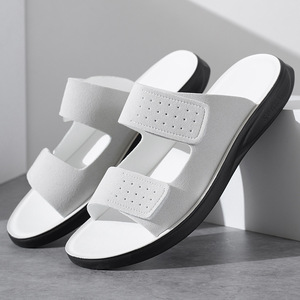 Sandalias Casuales para Hombre, Punta Abierta, Parte Superior Textil, Suela de Goma Antideslizante, Cierre de Velcro, Zapatos de Playa para Verano - Product Image 2