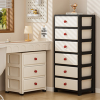 Table de chevet en plastique avec tiroirs de rangement, unité de rangement multi-niveaux pour chambre à coucher, design minimaliste, organisateur domestique