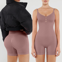 Combinaison sans manches en une seule pièce, sans couture, taille haute, pour femmes, ensemble de yoga pour femmes, vente en gros Hexin