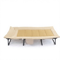 Lit pliant moderne en acier inoxydable à trois sections pour le bureau, la maison, l'extérieur et le camping - Lit de sieste portable pour adultes