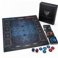 Plateau de jeu personnalisé imprimé, plateau de jeu hexagonal, jetons de jeu en résine, dés colorés pour jeu de combat mécanique, jeu de table d'aventure
