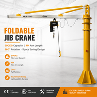 Nouvelle grue à flèche articulée autoportante en alliage d'aluminium 125 kg, montée sur poteau avec palan électrique à chaîne pour atelier
