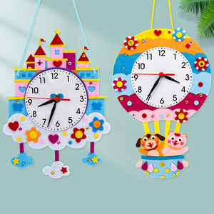 Kit <span class=keywords><strong>de</strong></span> Reloj <span class=keywords><strong>de</strong></span> Fieltro DIY para Niños, Juguete Educativo <span class=keywords><strong>de</strong></span> Aprendizaje del Tiempo, <span class=keywords><strong>Castillo</strong></span> Espacial, Actividad Hecha a Mano para Preescolar - Product Image 1