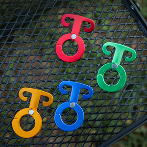 Clip de corde de camping en alliage d'aluminium, attache automatique de tente, crochet multifonctionnel, clip à anneau en O à dégagement rapide autobloquant - Product Image 2