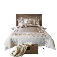 Housse de couette et de couette de luxe personnalisée avec motif de broderie à la mode