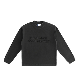 เสื้อยืดโอเวอร์ไซส์ผ้าคอตตอนหนา 400 GSM ย้อมสีพิกเมนต์ ซักฟอกสีซีดแบบซันเฟด ปักโลโก้ลาย аппліке สไตล์สตรีทแวร์สำหรับผู้ชาย - Product Image 6