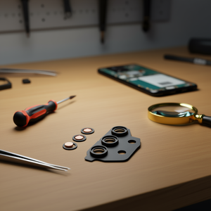 Lente de cámara trasera y embellecedor para Samsung Galaxy A32 SM-A325 Negro - Product Image 3