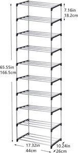 7-Layer Dustproof Metal <b>Shoe</b> Rack with Detachable Moisture-proof Rust-proof Design for Bedroom Living Room and Bags - Product Image 3