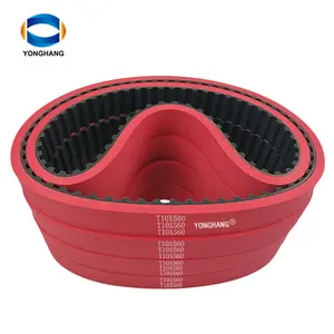 XL/L/H/XH/XXH/T5/T10 Trapezoidal Pull Down Tooth Best PU Rubber Draw Down Timing Belt Red Covered toothed Belt with Coating