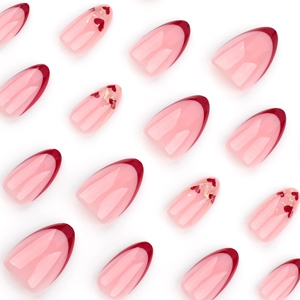OEM nuevo 3D corto ovalado corazón Día de San Valentín francés prensa en el dedo uñas postizas cubierta completa Ins uñas artificiales <span class=keywords><strong>manicura</strong></span> - Product Image 4
